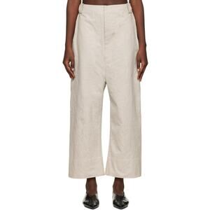 Lauren Manoogian Cotton Twill Flat Trousers Arctic Size 1 Small NWT $510 Greige